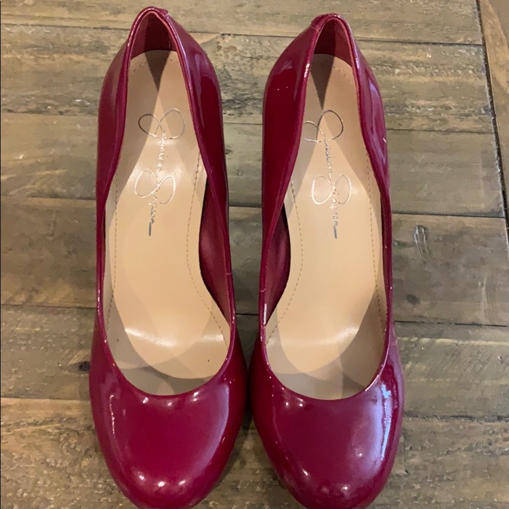 Jessica Simpson red high heels